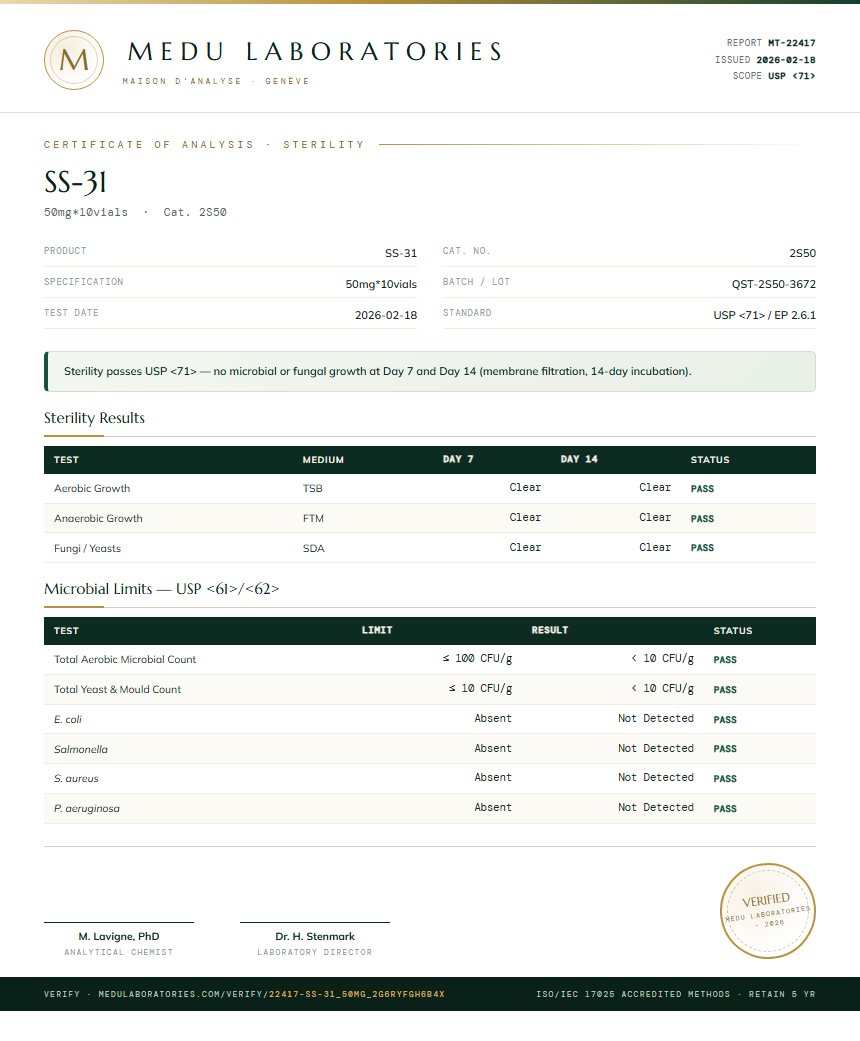 SS-31 Sterility report by Medutest